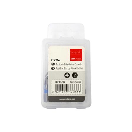 Ceta Form PZ  2 x 25 mm Yıldız Bits Uç Renk Kodlu CB/352TC